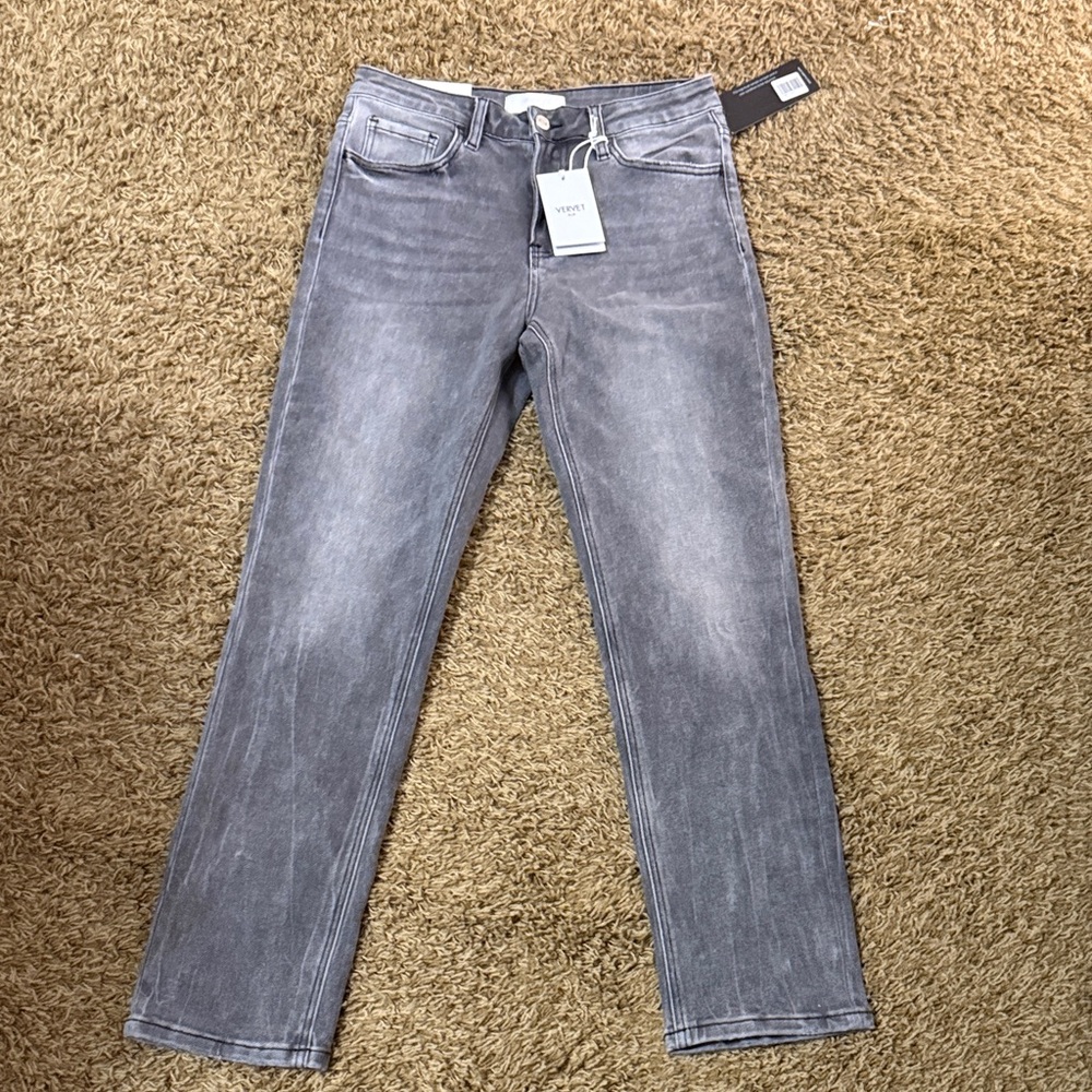 Classic Gray Straight Leg Jeans for Women